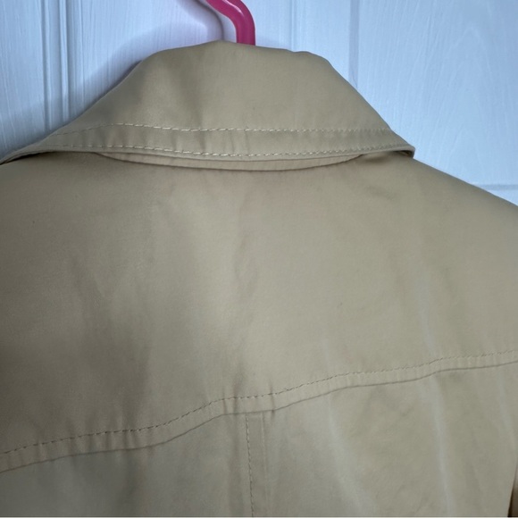 Giacca Trench Coat Double Breasted Classic Style Tan Size Medium - Picture 16 of 16
